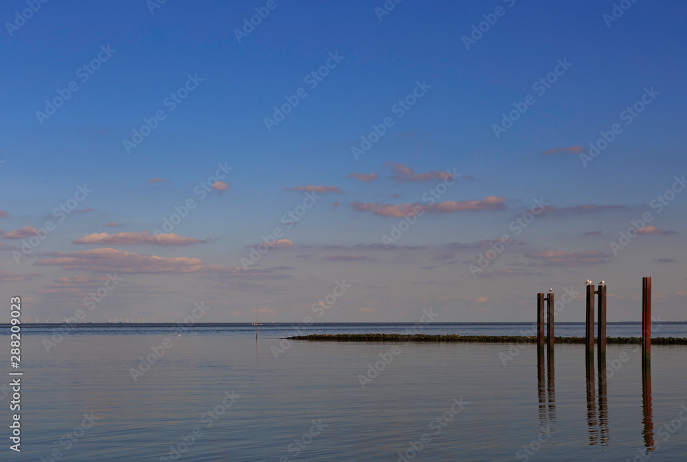 Cuxhaven,Germany,9,2014;relaxing picture of the north sea and its birds