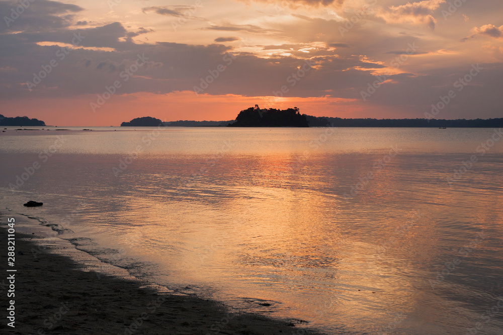 Sunset on the coast of the Andaman islands Sunset on the coast of the Andaman islands