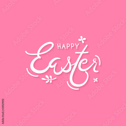 Pink Easter greeting card. Happy Easter.