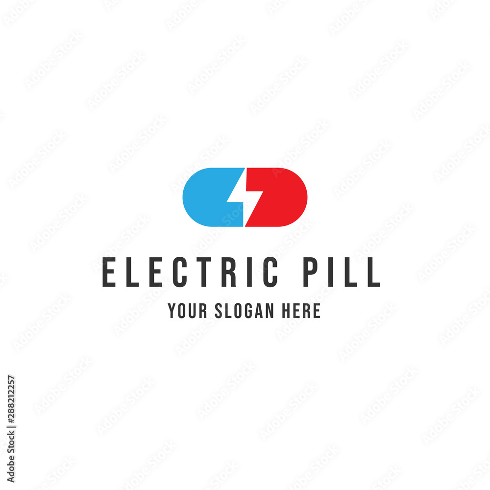 Electric pill Logo Vector icon illustration Electric pill Logo Vector icon illustration