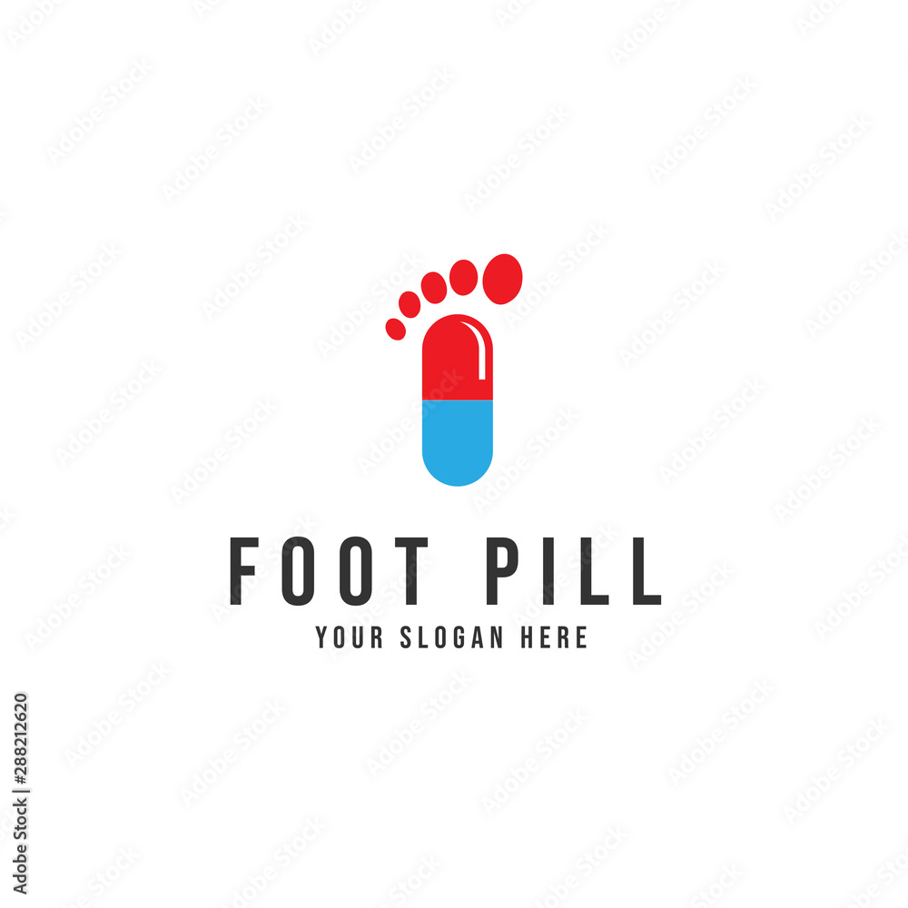 Foot pill Logo Vector icon illustration Foot pill Logo Vector icon illustration