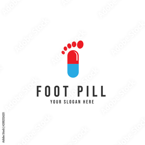 Foot pill Logo Vector icon illustration