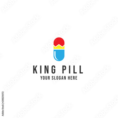 Free Download King pill Logo Vector icon illustration - GFXLoad