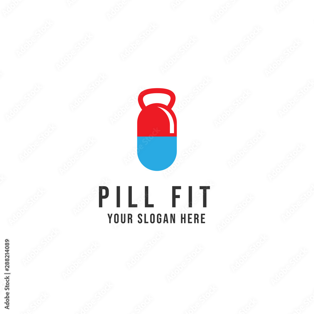 Pill fitness Logo Vector icon Pill fitness Logo Vector icon