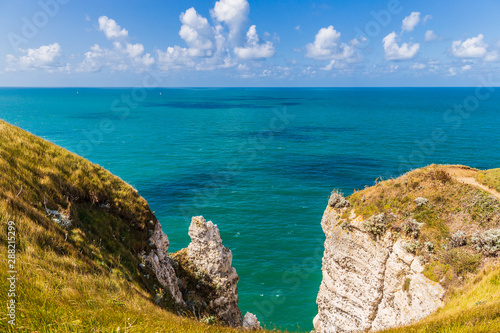 The cliffs at   tretat  Normandy  France