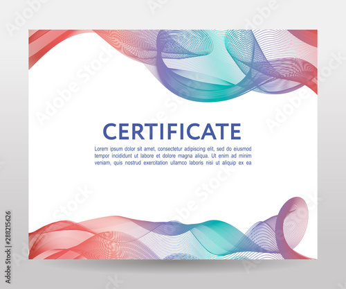 Certificate. Template diplomas, currency. Vector gradient frame