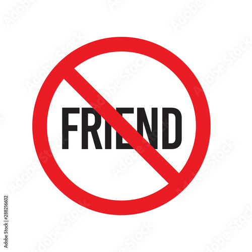 no friend sign symbol