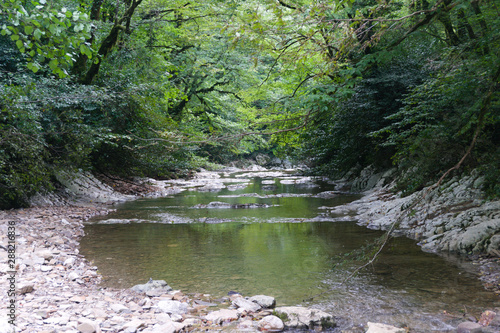 Mountain fast river Sochi in Sochi