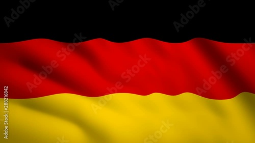Germany flag Motion video waving in wind. Flag Closeup 1080p HD  footage