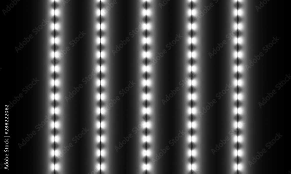 Black background and abstract light. Diode light strip, white light. Dark abstract light.