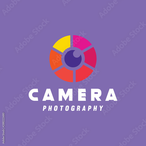 Colorful Camera Logo Vector Design Template. Modern Photo Icon. Shape Studio Symbol. Logo For Company And Business