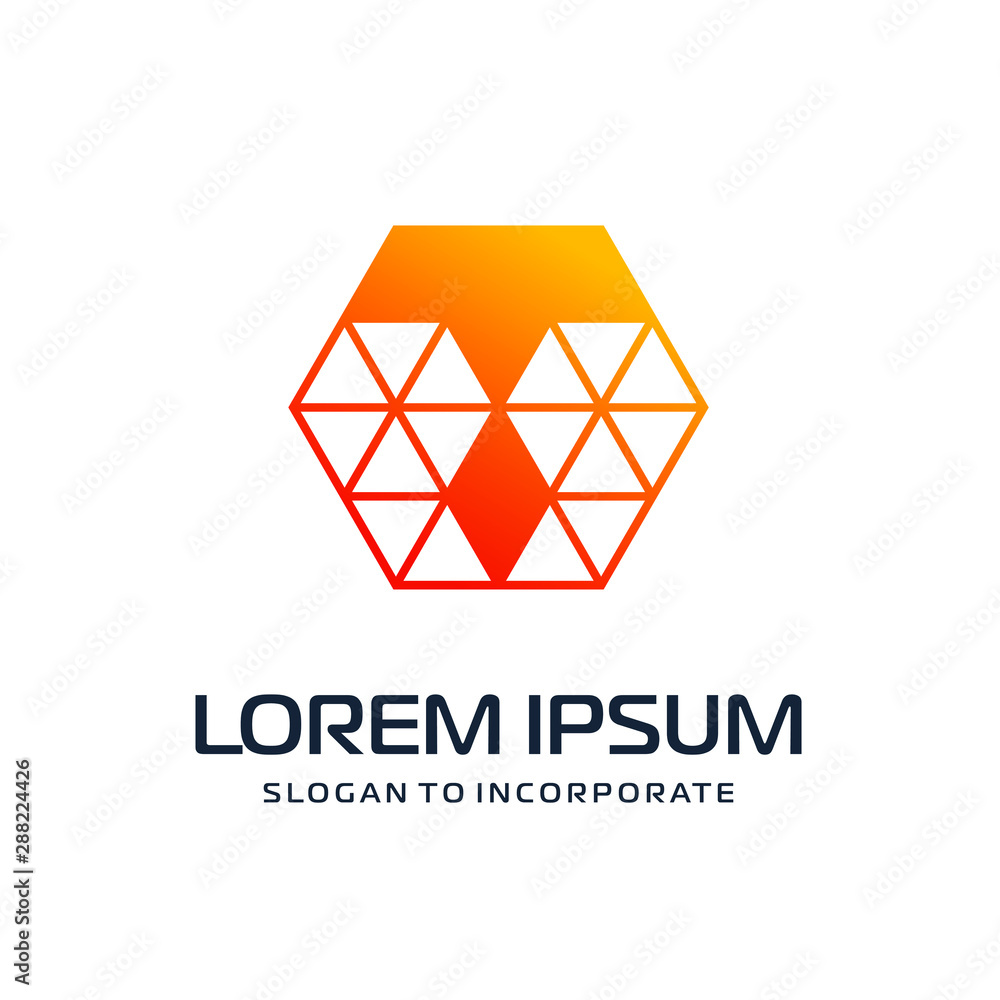 Fototapeta premium Letter T hexagon abstract Logo Template. construction concept. digital technology logo - vector