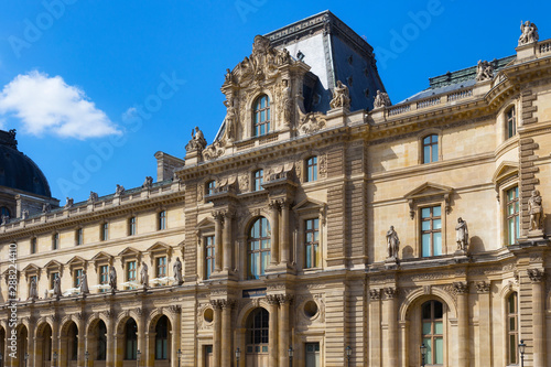 View of the Pavillon Colbert of the Louvre in Paris, France. Is the world's largest art museum and is housed in the Louvre Palace, originally built in the late 12th to 13th century. © Renar