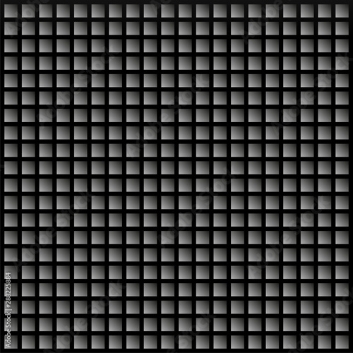 Black background with squares, vector geometric pattern