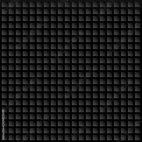 Black background with squares, vector geometric pattern