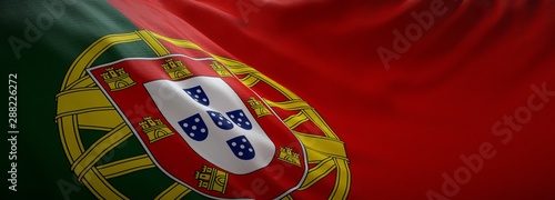 Fotografie Official flag of Portugal. Web Banner