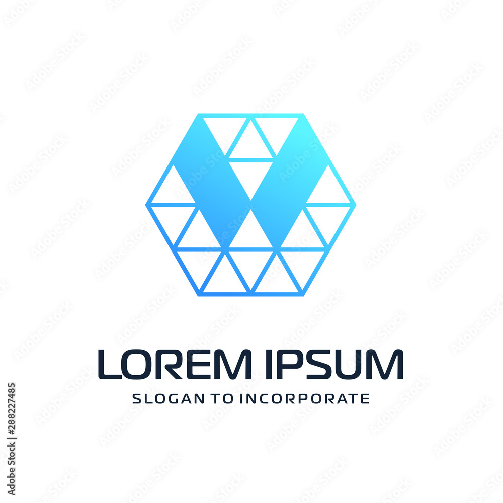 Letter W hexagon abstract Logo Template. construction concept. digital technology logo - vector Letter W hexagon abstract Logo Template. construction concept. digital technology logo - vector