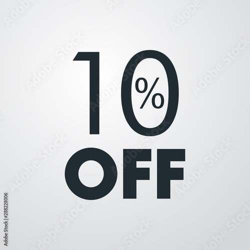 Logotipo con texto 10 por ciento con OFF horizontal en fondo gris