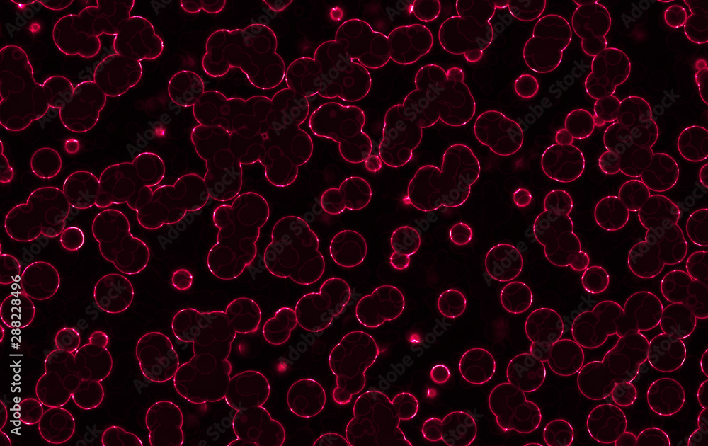 glowing circular luminous bacteria cells glowing circular luminous bacteria cells