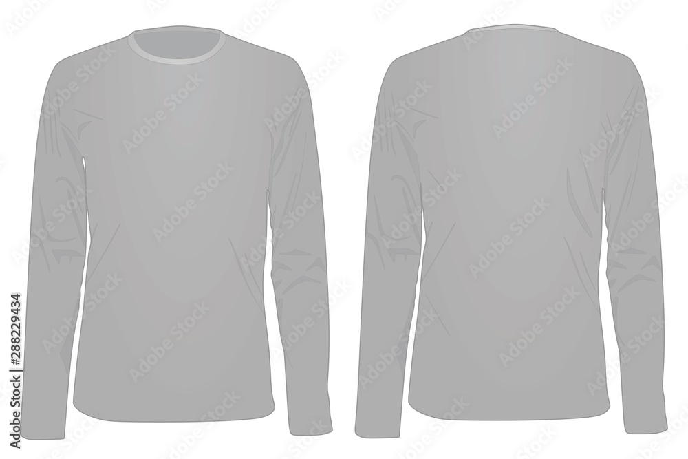 Naklejka premium Long sleeve grey t shirt. vector illustration