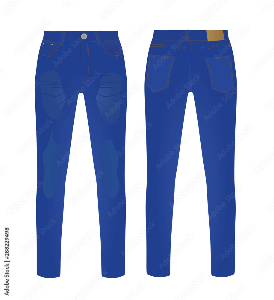 Blue denim pants. vector illustration Blue denim pants. vector illustration