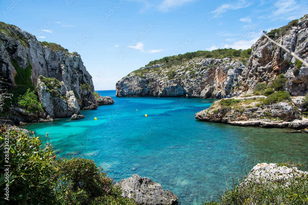 The beautiful Cales Coves on the island of Menorca