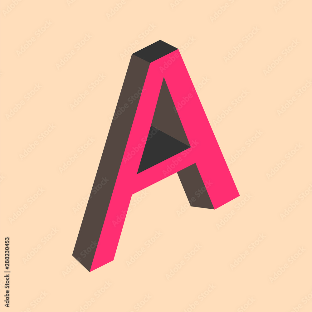 Letter A isometric design Vector illustration Letter A isometric design Vector illustration