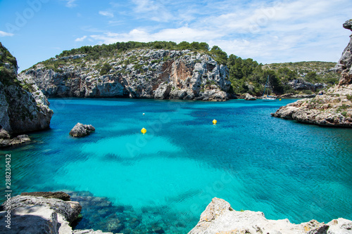 The beautiful Cales Coves on the island of Menorca