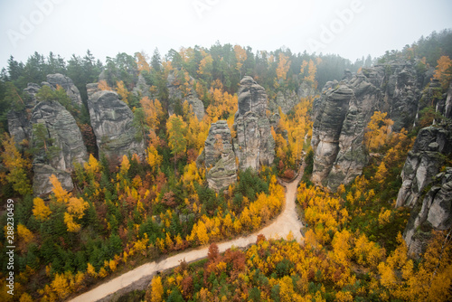 Cesky raj sandstone cliffs - Prachovske skaly, Czech Republic photo