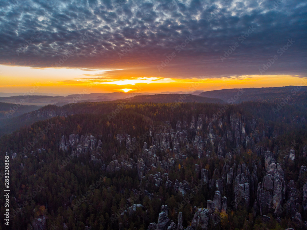Remains of rock city in Adrspach Rocks, part of Adrspach-Teplice ...