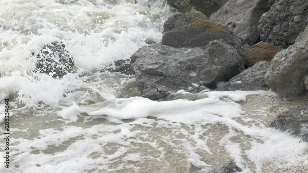 Storm waves at sea. Summer Storm waves at sea. Summer