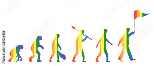 Celebrate for LGBT equality right development evolution transform to rainbow diversity on freedom of love. Flight for legal law same sex marriage acceptant and enjoy march in pride month festival
