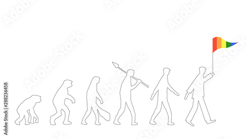 Celebrate for LGBT equality right development evolution transform to rainbow diversity on freedom of love. Flight for legal law same sex marriage acceptant and enjoy march in pride month festival