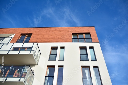 Modern European residential apartment buildings quarter. Abstract architecture, fragment of modern urban geometry. © Grand Warszawski