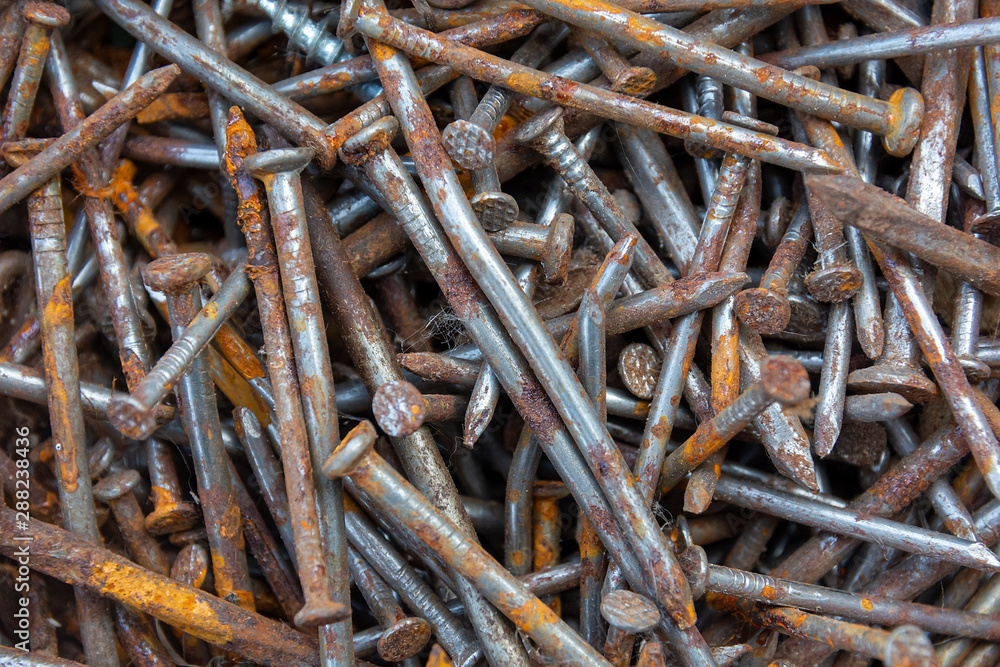 Old, rusty nails. Abstract background. Old, rusty nails. Abstract background.