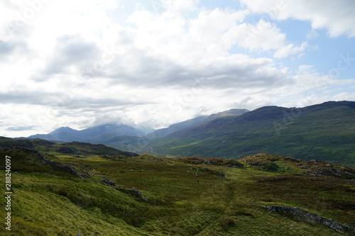 Mountains and Sky with Clouds 