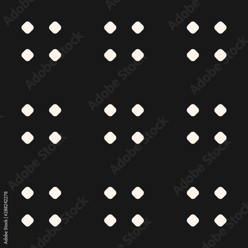 Polka dot seamless pattern. Black and white vector subtle texture with circles