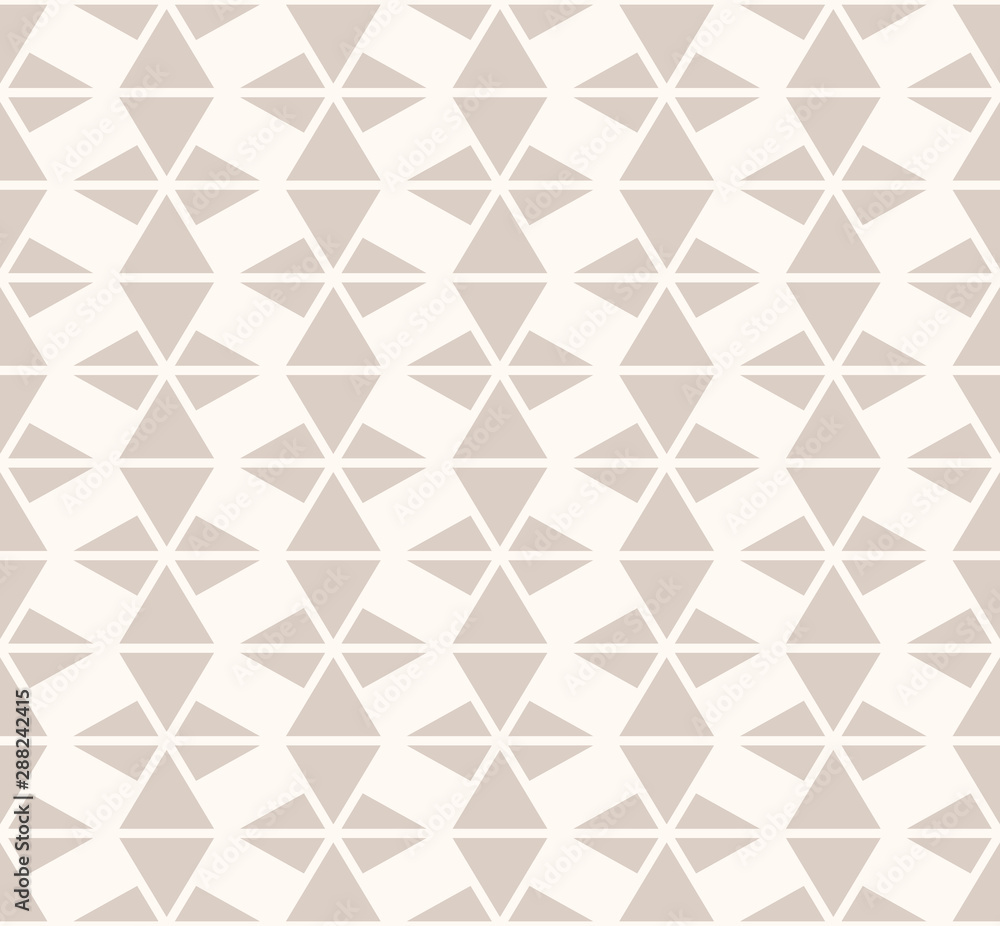 Naklejka Subtelny wzór geometryczny trójkąty wektor. Kolor jasnobrązowy i beżowy