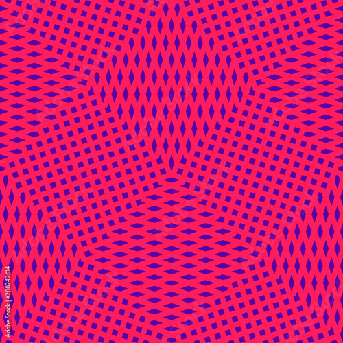 Vector seamless pattern with mesh. Retro 80-90's style colorful background