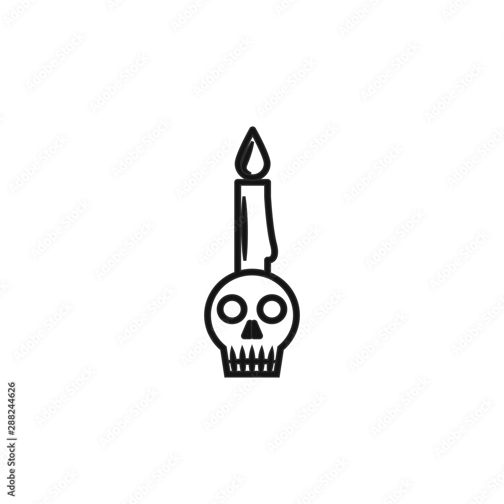 Skull with candleline icon. Elements of life style illustration icons. Signs, symbols can be used for web, logo, mobile app, UI, UX Skull with candleline icon. Elements of life style illustration icons. Signs, symbols can be used for web, logo, mobile app, UI, UX