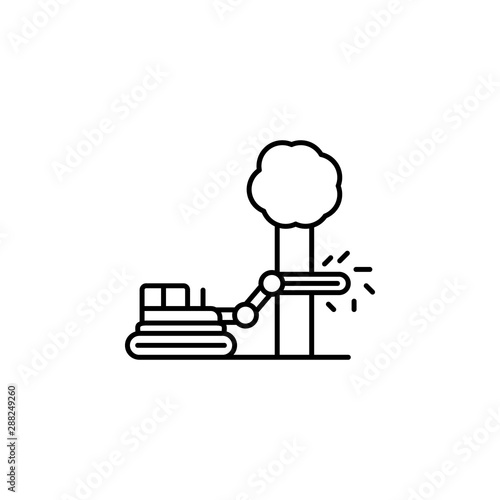 deforestation line icon. Element of jungle for mobile concept and web apps illus