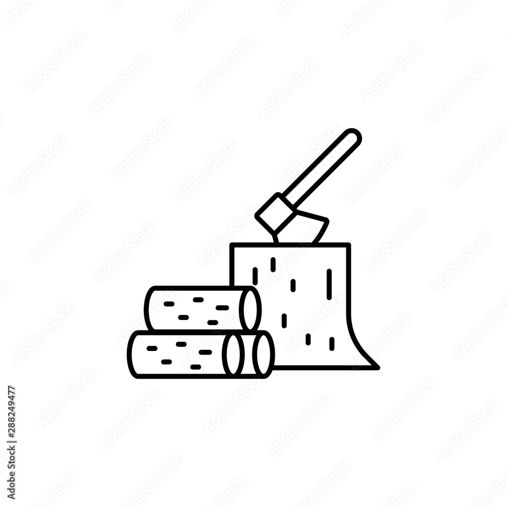 Fototapeta premium log, hammer line icon. Element of jungle for mobile concept and web apps illustr