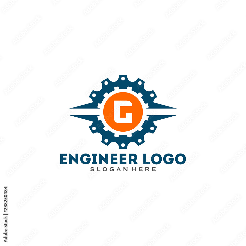 Initial letter G logo with Gears sign. Gear Vector Template. Initial letter G logo with Gears sign. Gear Vector Template.