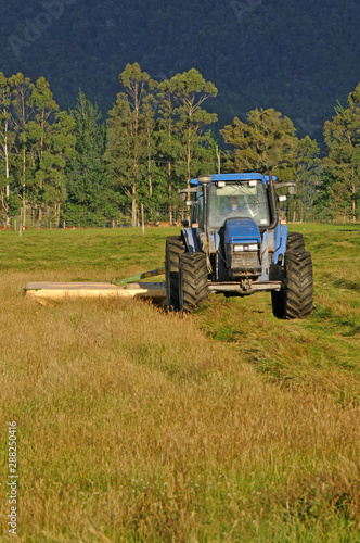mowing pasture