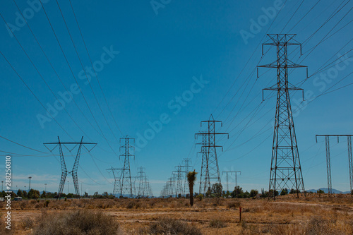 Desert Power Line Stanchions 2 © MitchCoxPhoto