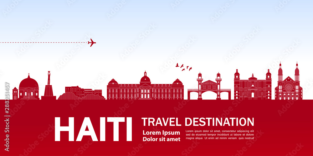 Haiti travel destination grand vector illustration.