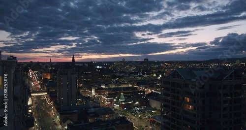 Wallpaper Mural Downtown City Skyline at Dusk Night Ottawa Lights Traffic Torontodigital.ca