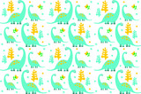 Cute Cartoon Dinosaur Background Pattern Stock Vector
