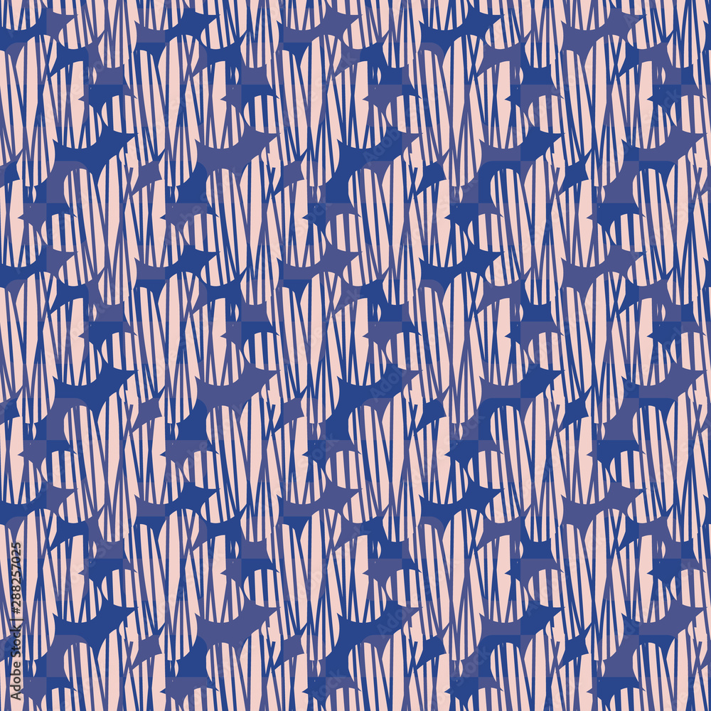 A seamless vector pattern with textured floral shapes in pink and blue. Surface print design. A seamless vector pattern with textured floral shapes in pink and blue. Surface print design.