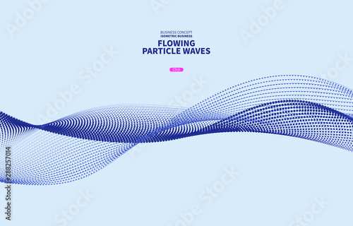 Vector blue particle curve background